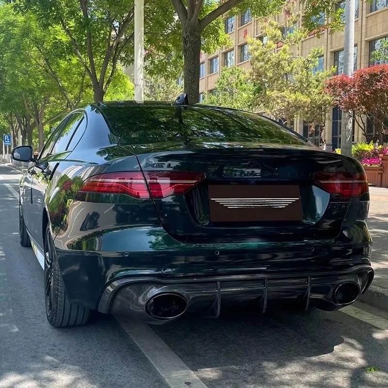 RS Style Carbon Fiber Rear Diffuser for XEL New Bumper Lip Splitter Body Kits with Exhaust Cut-Outs